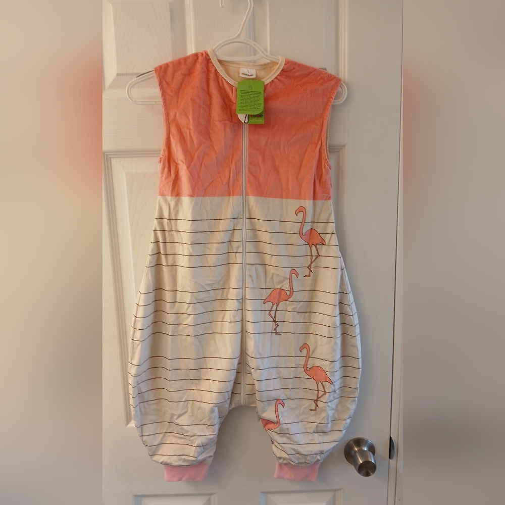 Kids Flamingo Print Sleeveless Romper